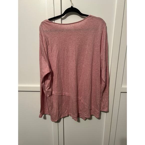 Pure Jill Layered Asymmetrical Tee XL Pink Rose - Picture 4 of 4